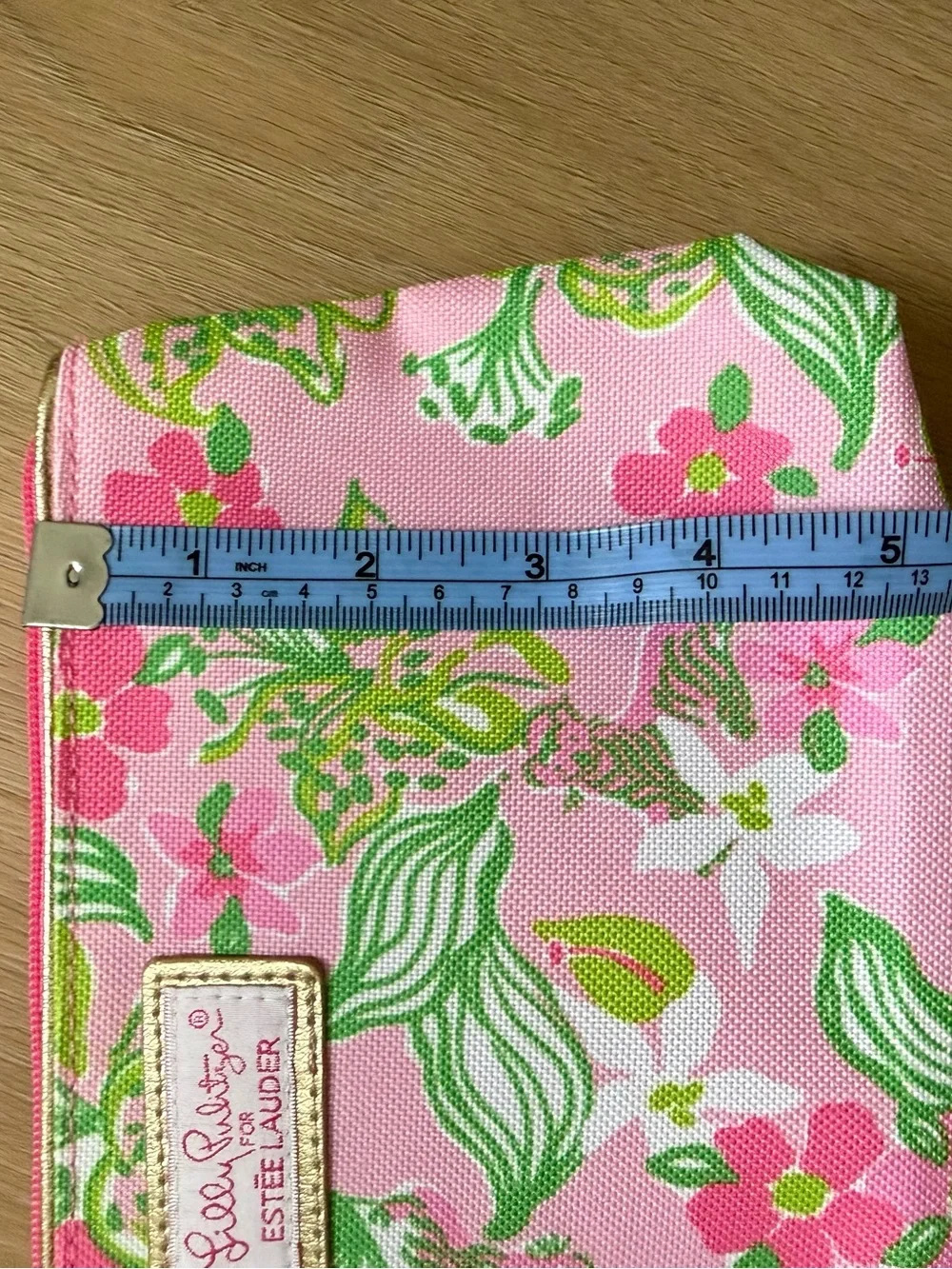 Lilly Pulitzer x Estée Lauder Pink Green Floral Cosmetic Pouch